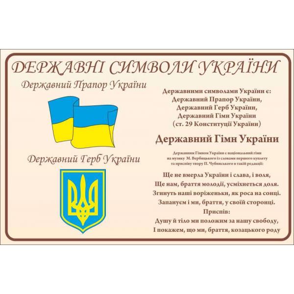 Інформаційний стенд «Символи України. лаконічний "