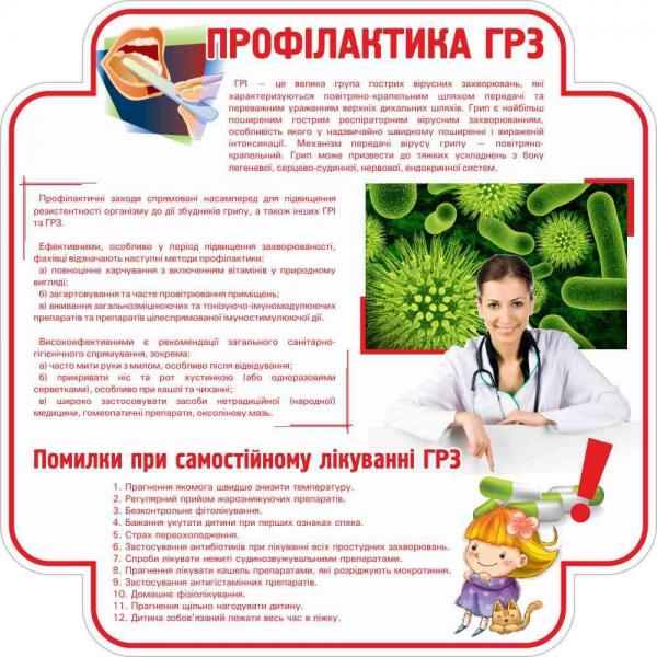 Інформаційний стенд "Профілактика гострих респіраторних захворювань" Інформаційний стенд "Профілактика гострих респіраторних захворювань"