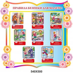 Стенд "Правила безпеки для малюків", у квітковому стилі