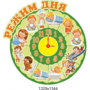 Навчальний стенд "Режим дня", годинник