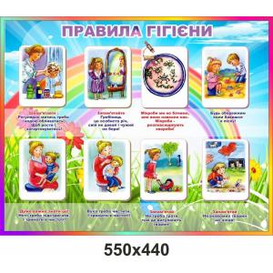 Стенд для дитячого садка "Правила гігієни для дітей" Стенд для дитячого садка "Правила гігієни для дітей"