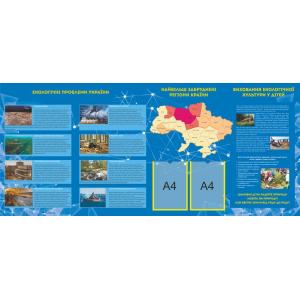Стенд для кабінету географії "Екологія України" .Синій