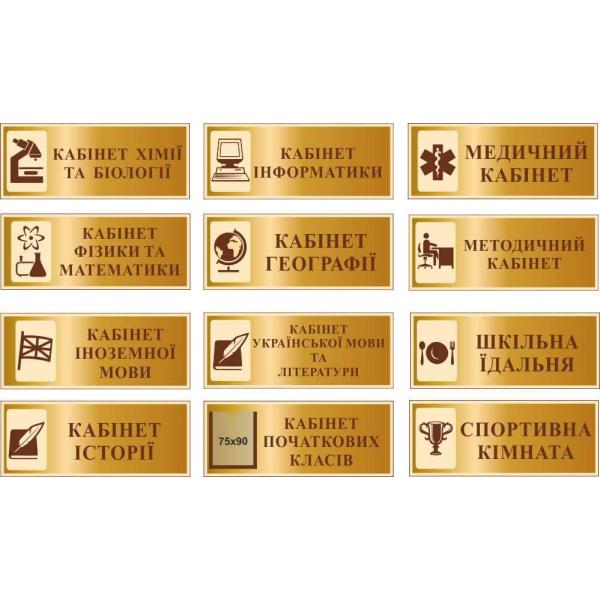 Кабінетні таблички на двері "Бронзові"