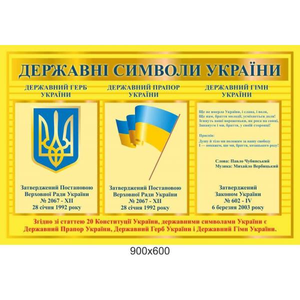 Стенд "Державні символи України"