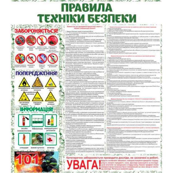 Стенд для класу біології "Правила безпеки"
