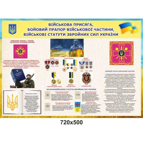 Стенд "Військова присяга та Бойовий Прапор військової частини"