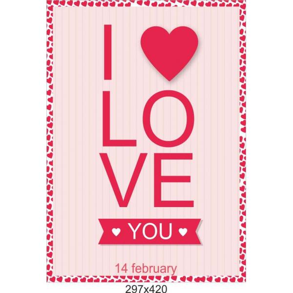 Плакат на День Святого Валентина "I LOVE YOU" Плакат на День Святого Валентина "I LOVE YOU"