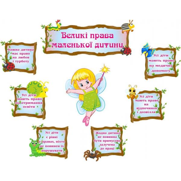 Комплект стендів для дитячого садка про права дитини "Фея"