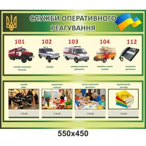 Стенд "Служби оперативного реагування в Україні"