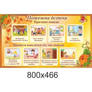 Стенд "Пожежна безпека" для дітей