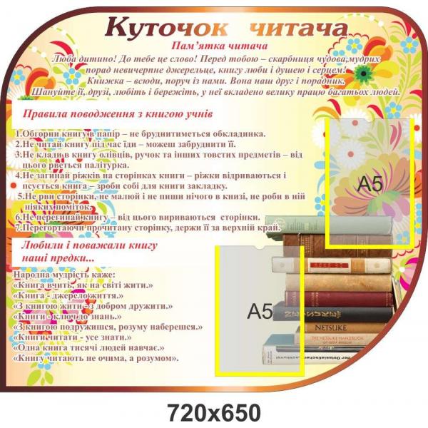 Стенд "Пам'ятка читача"