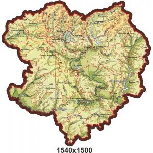 Стенд "Фізична карта Харківської області"