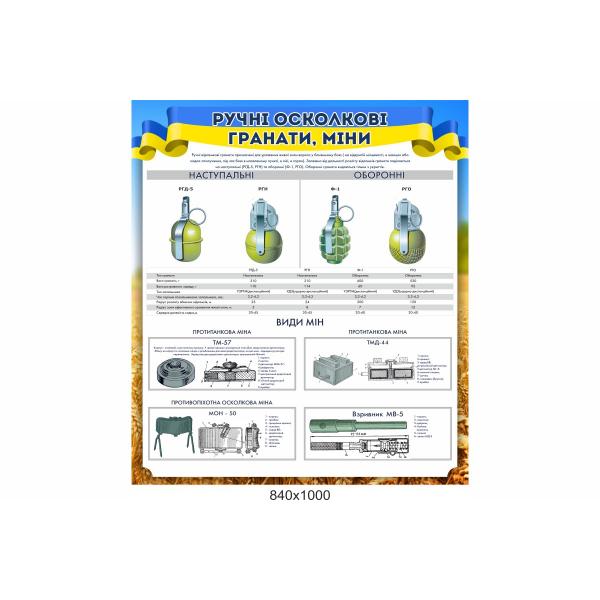 Інформаційний стенд "Види мін"