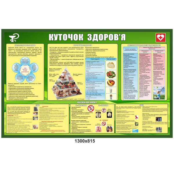 Куточок здоров'я в зеленому кольорі