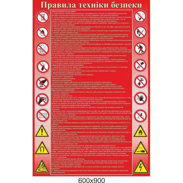 Стенд "Правила техніки безпеки" червоний