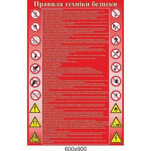 Стенд "Правила техніки безпеки" червоний